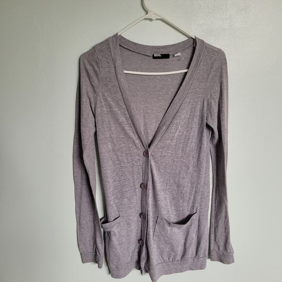 BDG Women's Long Sleeve Gray Button Up Sweater Cardigan Size Medium - Picture 6 of 11